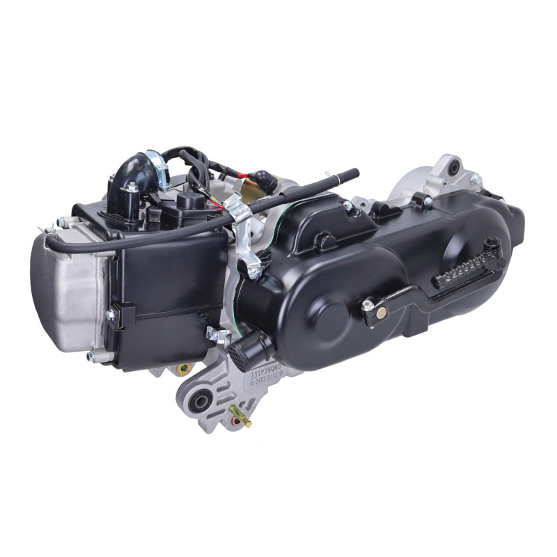 motorblok compleet 10 inch korte as (1x schok) china retro/torino, sco china 4t, sco gy6, v-clic