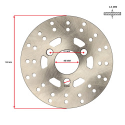 remschijf DMP 3-gaats voor 155mm sco gy6, v-clic