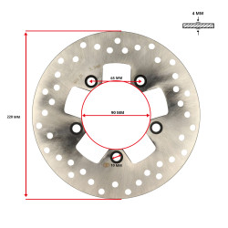 remschijf 5-gaats kymco 220mm new like 45121-lgr5-e80