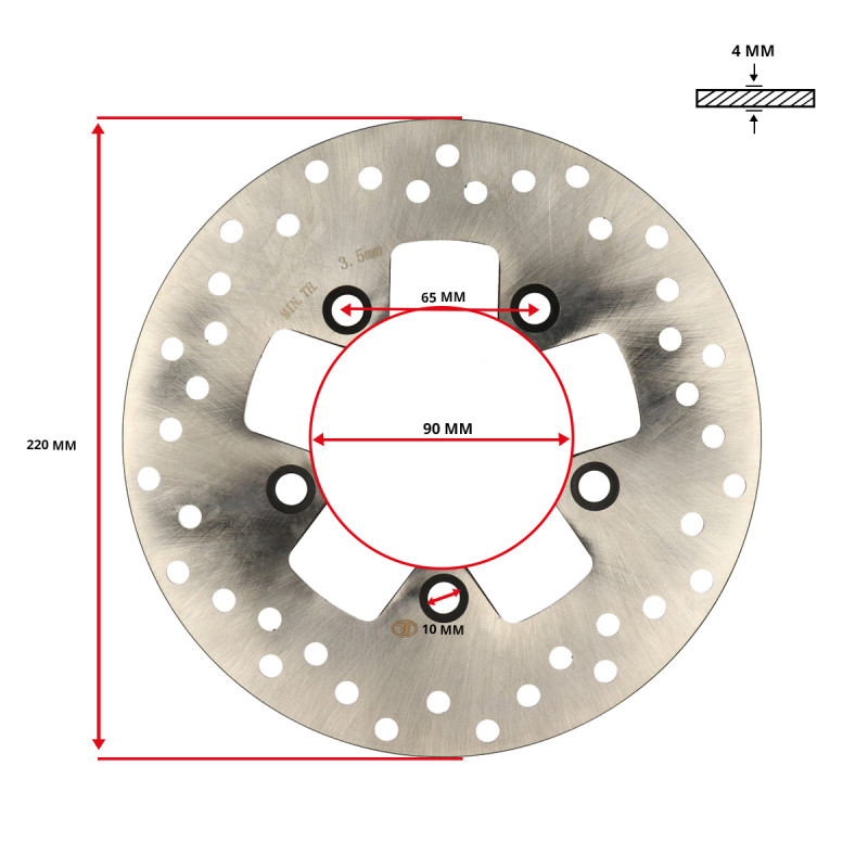 brake disc 5-hole 45121-LGR5-E80 kymco 220mm new like 45121-lgr5-e80