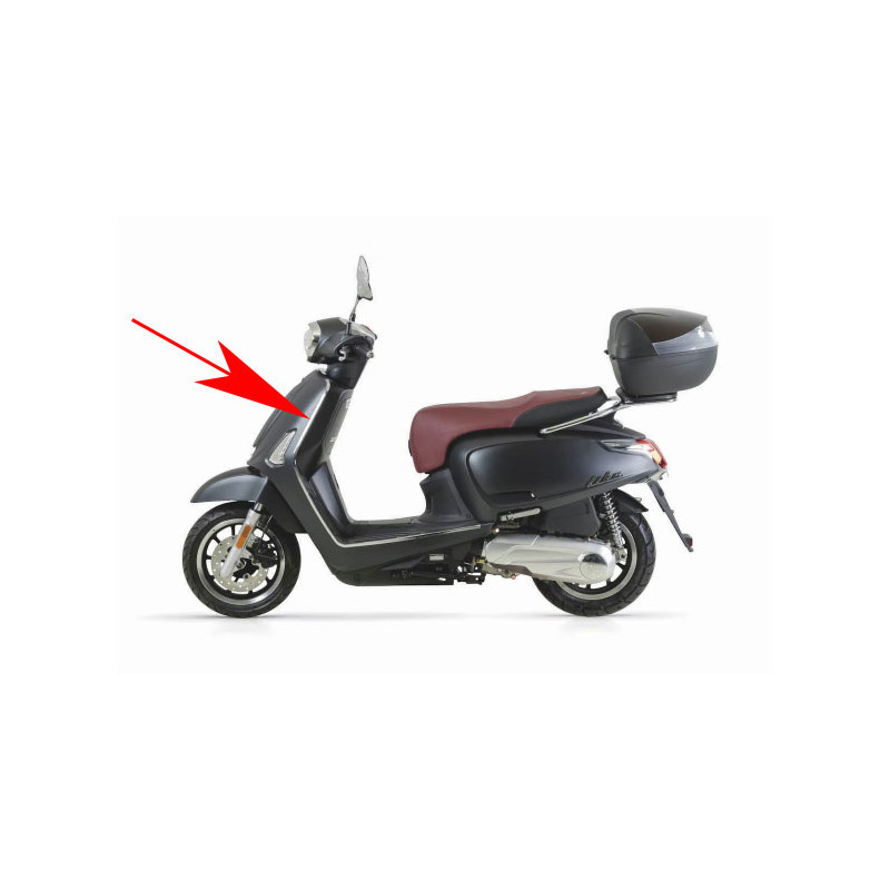 sierstrip Kymco origineel beenschild links chroom new like 64314-acc1-e10-f1p