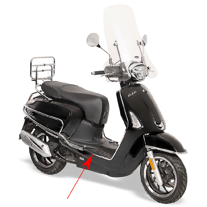 sierstrip Kymco origineel treeplank rechts chroom new like 64317-acc1-e10-f1p