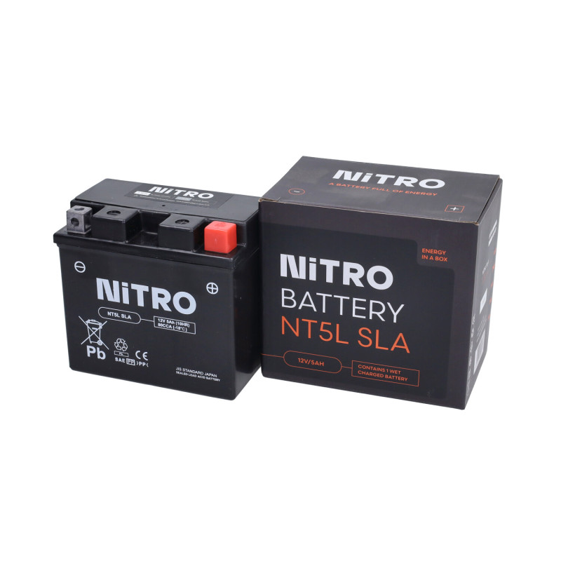 battery Nitro ntc5l-bs/ytc5l-bs sla/gel a.o. peugeot/kymco 4stroke