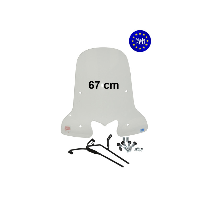 windshield Regia with mounting set (made in EU) (made in EU) 67cm clear kymco, people-s