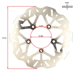 brake disc Polini wave 5-hole kymco front 260mm agility 16inch, people-s 175.0035