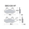 brake pad set SBS front filly, gpr, k-pipe, new dink, sco kymco 4t, sento, silence, tzr 134hf